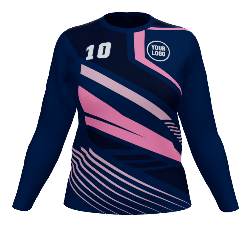 Striker Female Long Sleeve Fitted V-Neck jersey, design 09